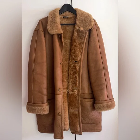 Shearling Aviator Long Coat - Made in Canada - Picture 4 of 12